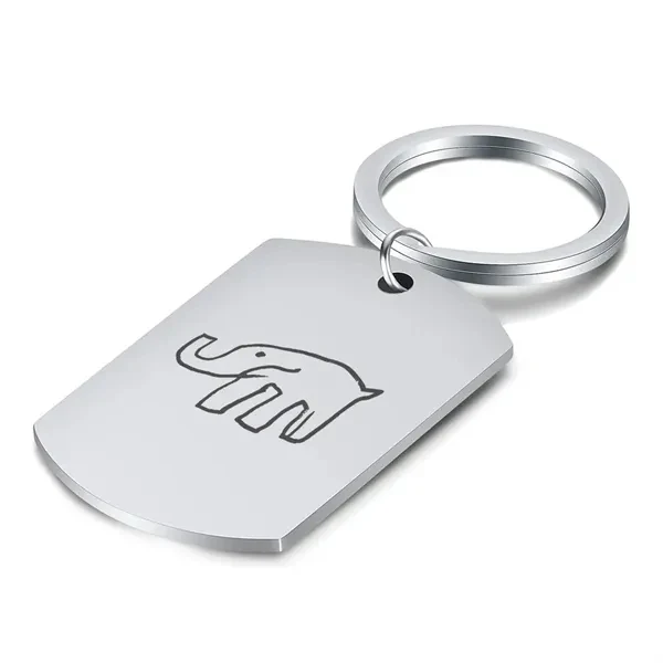 Custom 2 Inch Stainless Steel Dogtag Keychain — Polished Mirror Finish ID Tag 1
