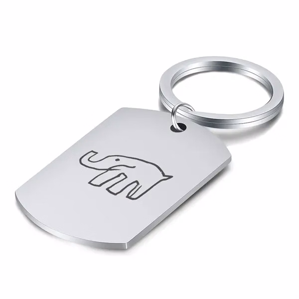 Custom 2 Inch Stainless Steel Dogtag Keychain — Polished Mirror Finish ID Tag