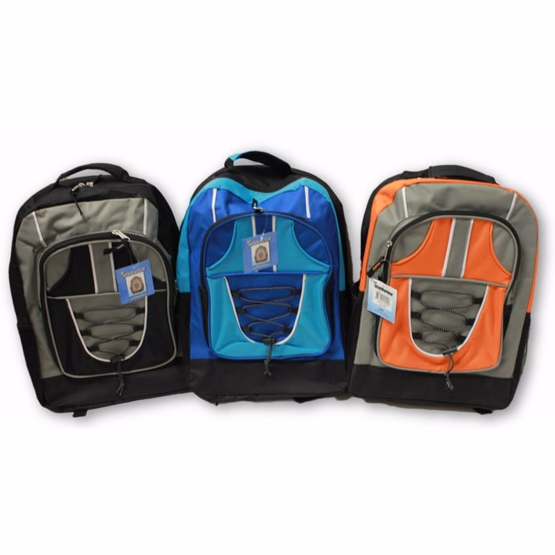 17" Classic Bungee Backpacks - 3 Assorted Colors