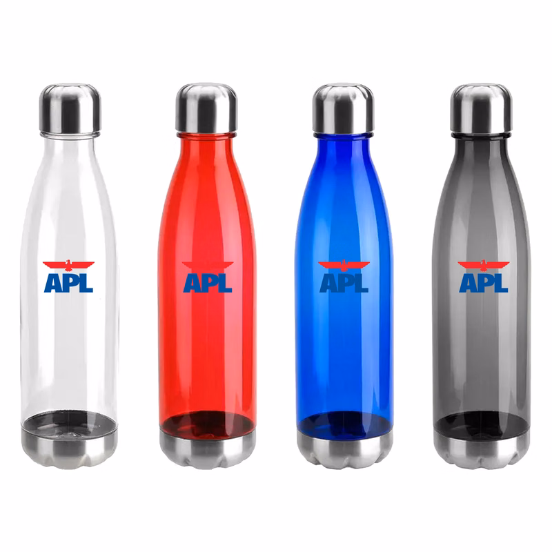 Transparent Bottle with Stainless Base and Cap