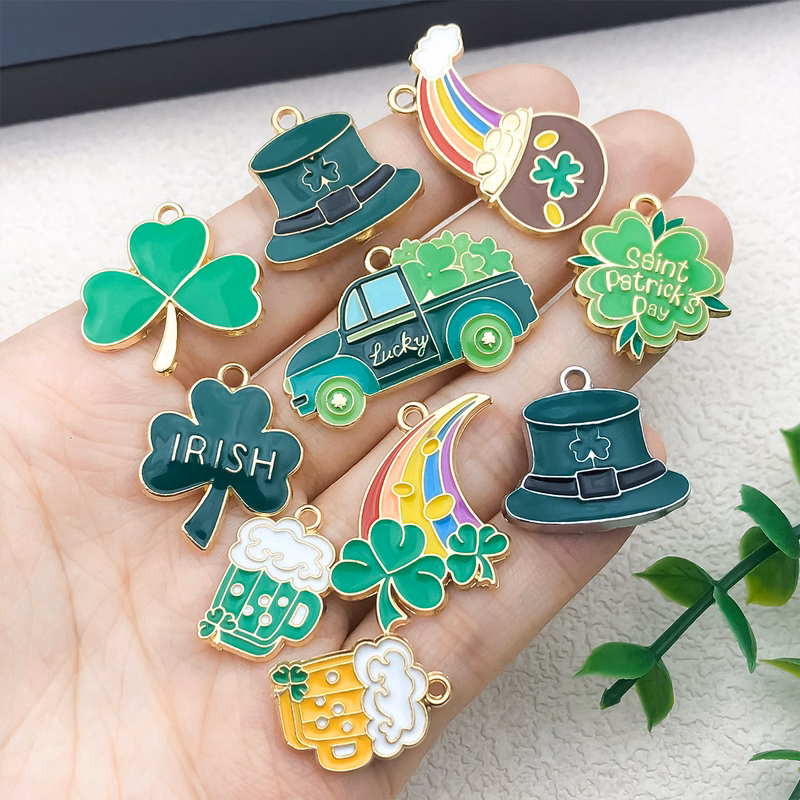 Alloy Shamrock Pendants Irish Decorations St. Patrick's Day