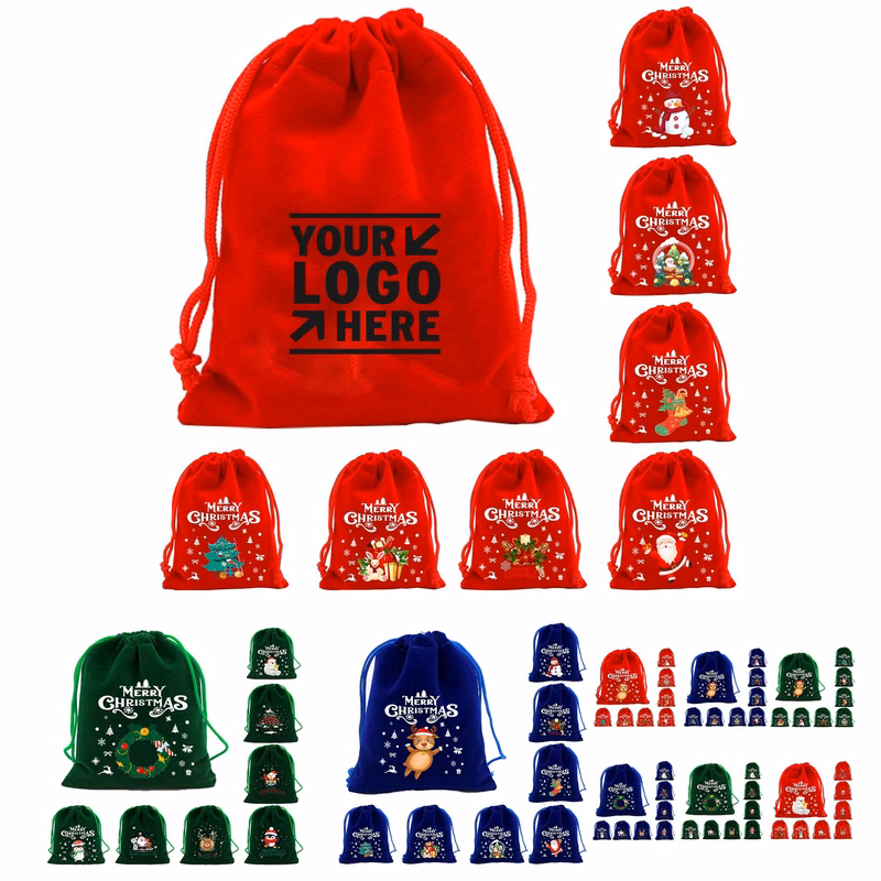 Christmas Candy Drawstring Bag