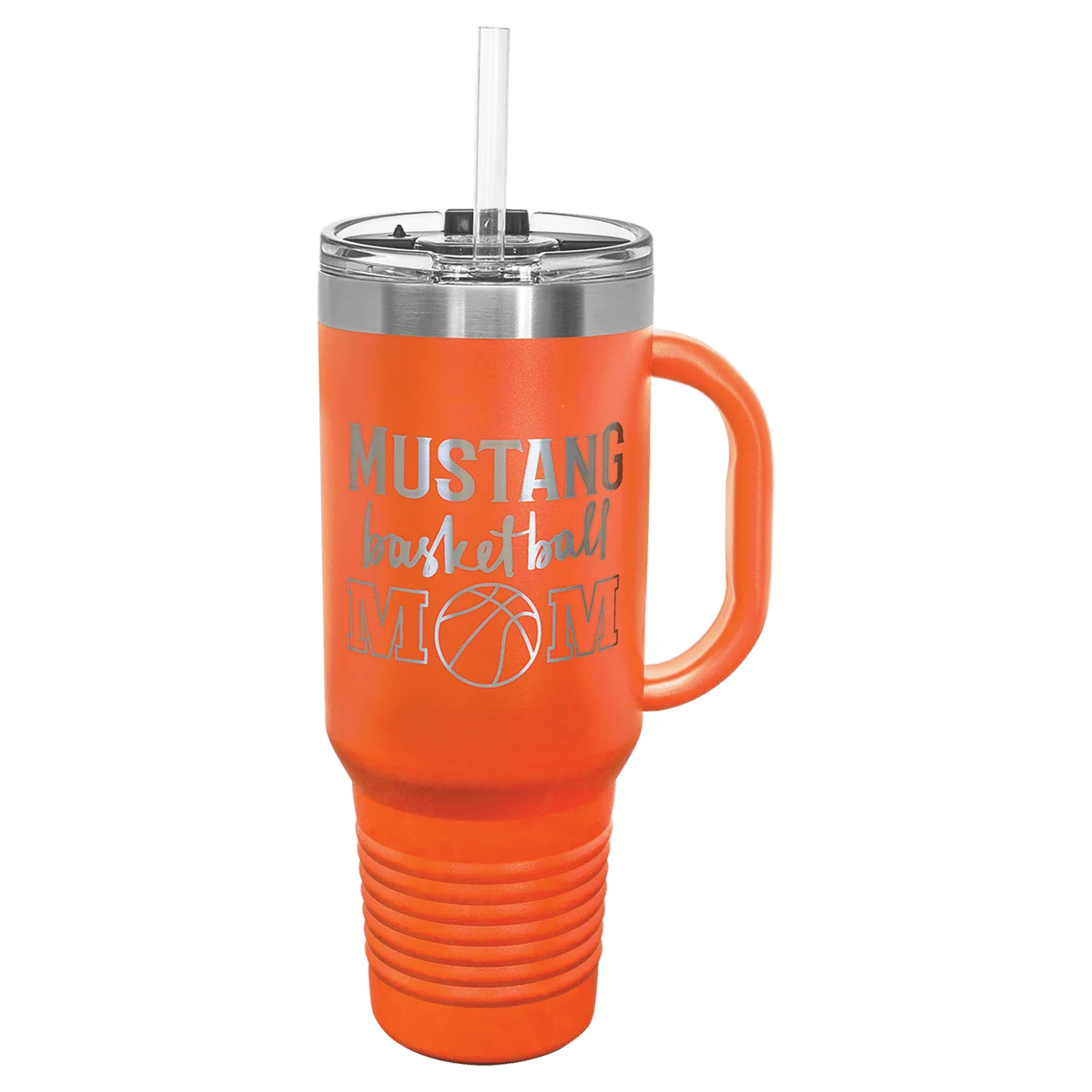 Polar Camel 40 oz. Orange Travel Mug with Handle, Straw Included 1