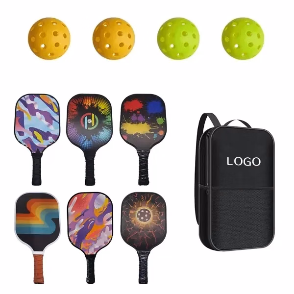 Pickleball Paddle Set with Four Balls and Bag