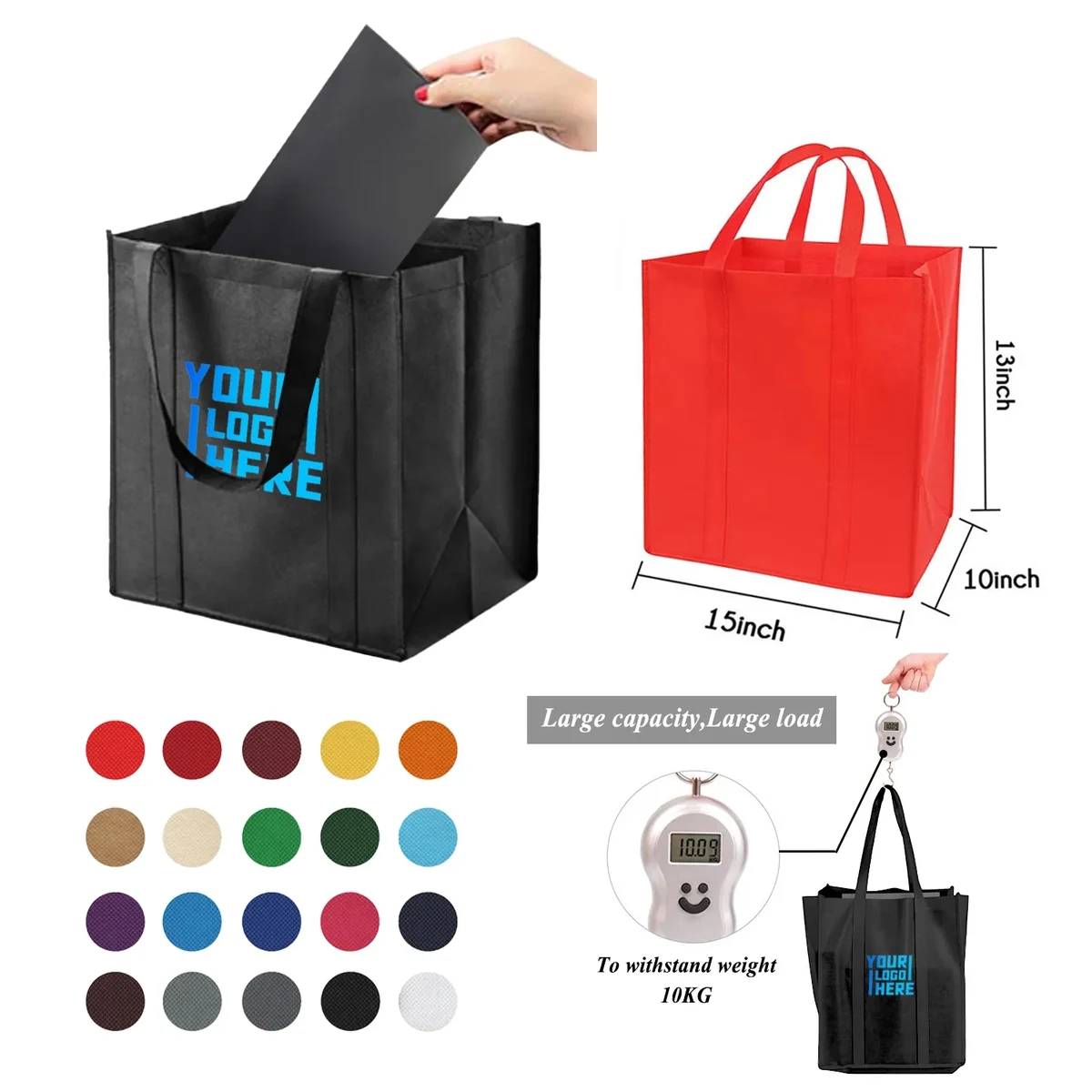 Wide Side Large Non-woven Tote Bag MOQ100pcs 1