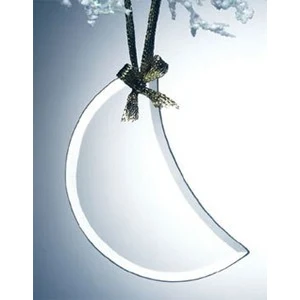 Beveled Jade Glass Ornament - Moon 1