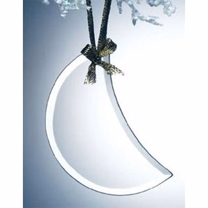 Beveled Jade Glass Ornament - Moon