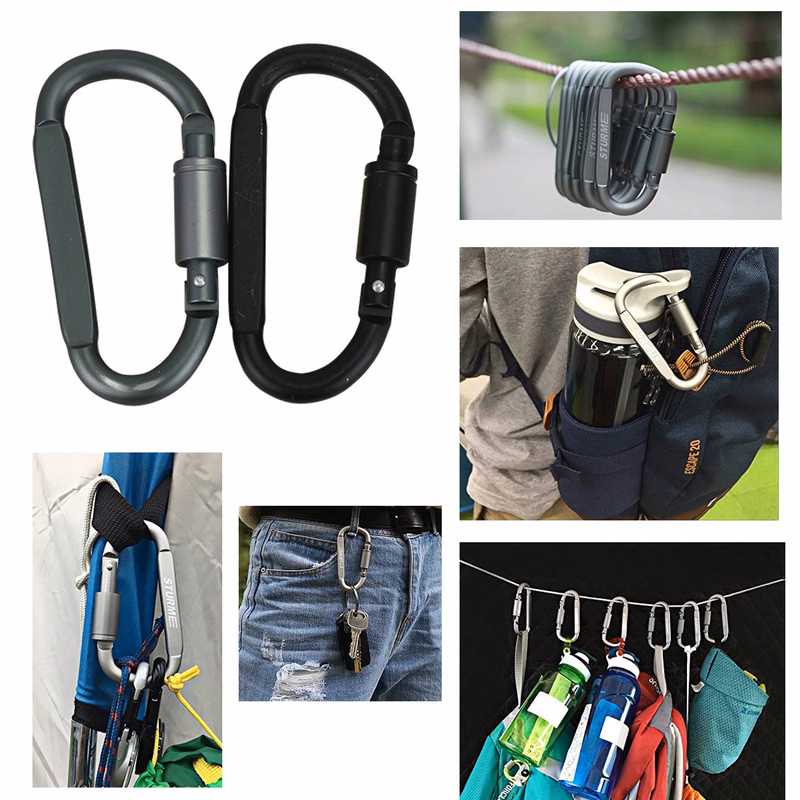 Carabiner Clip Aluminum D-Ring Locking