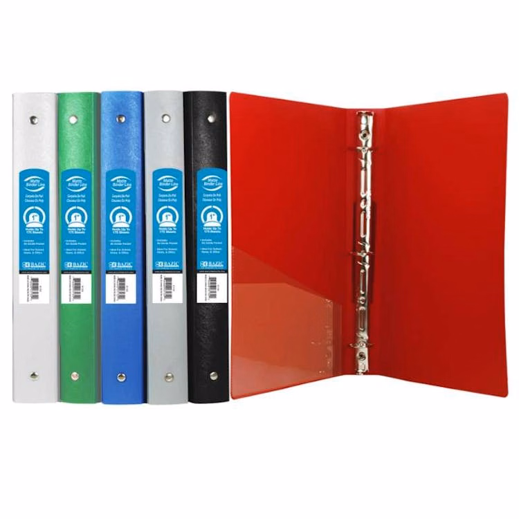 1" 3-Ring Poly Binders - Assorted Colors