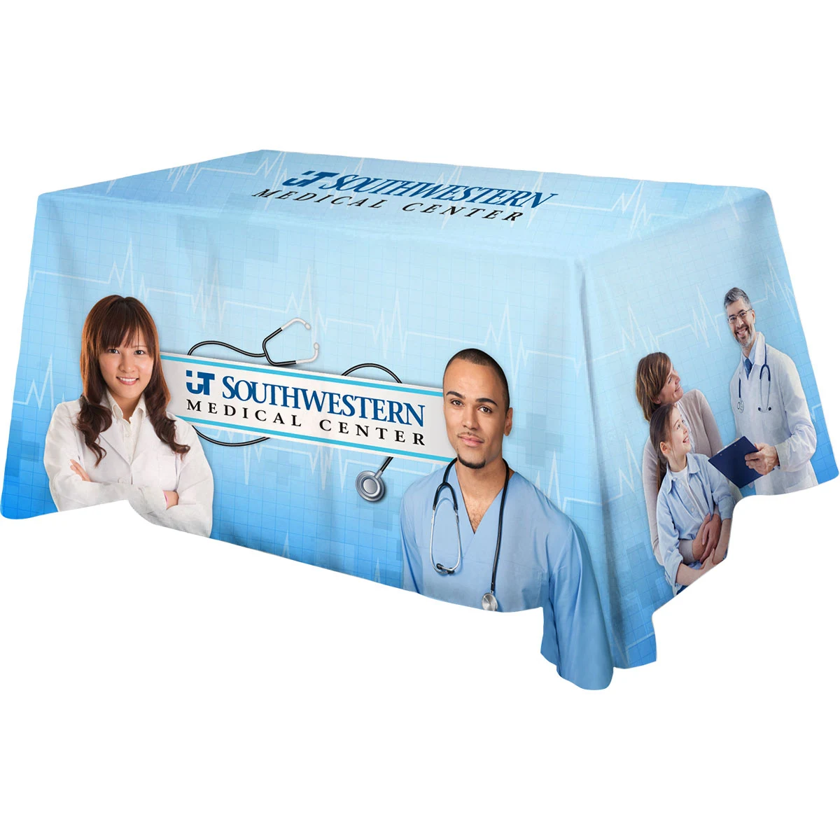 Polyester Digital Direct Print Table Cover 3 sided, 6 foot 1