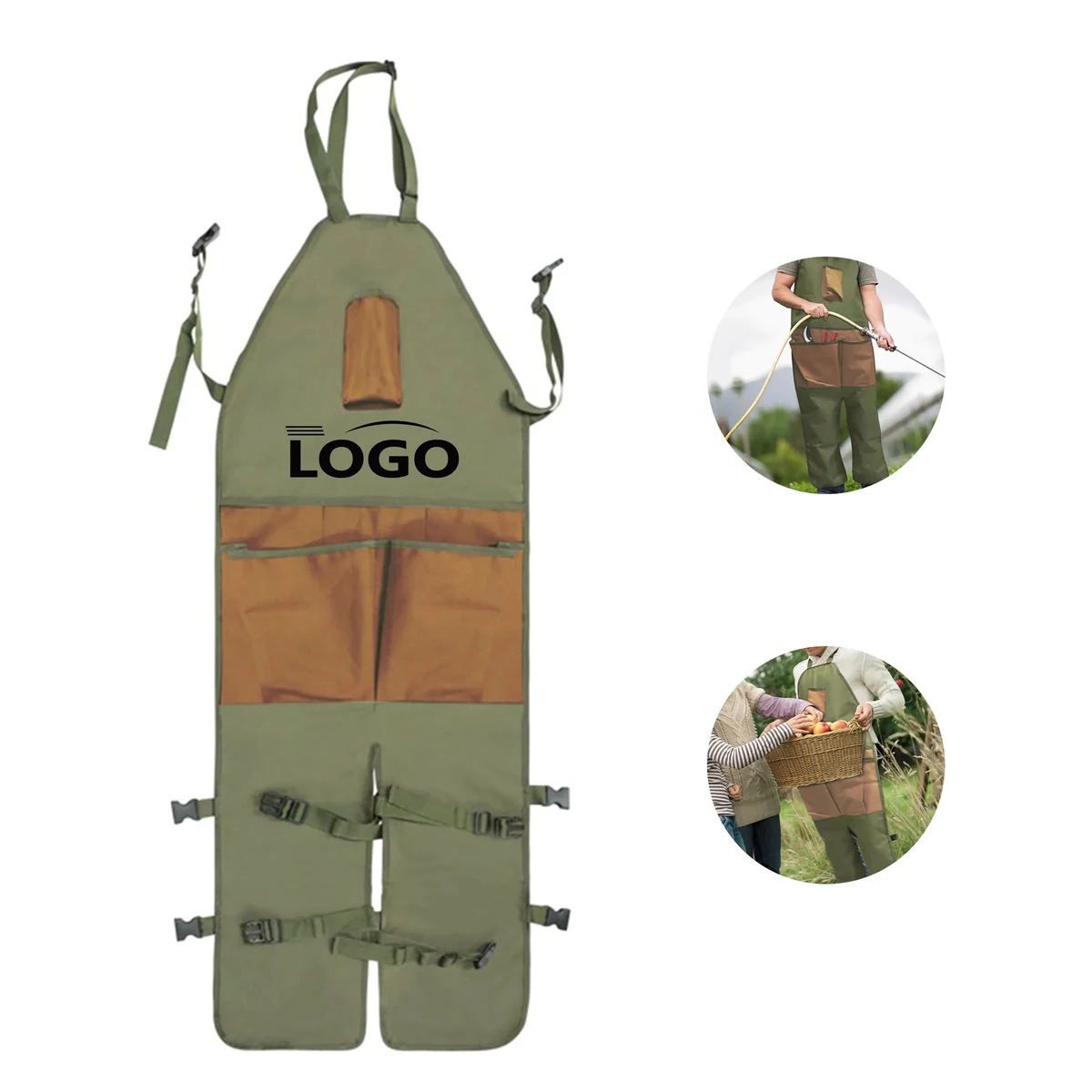 Multi-Pocket Oxford Cloth Gardening Apron and Leg Protection 1