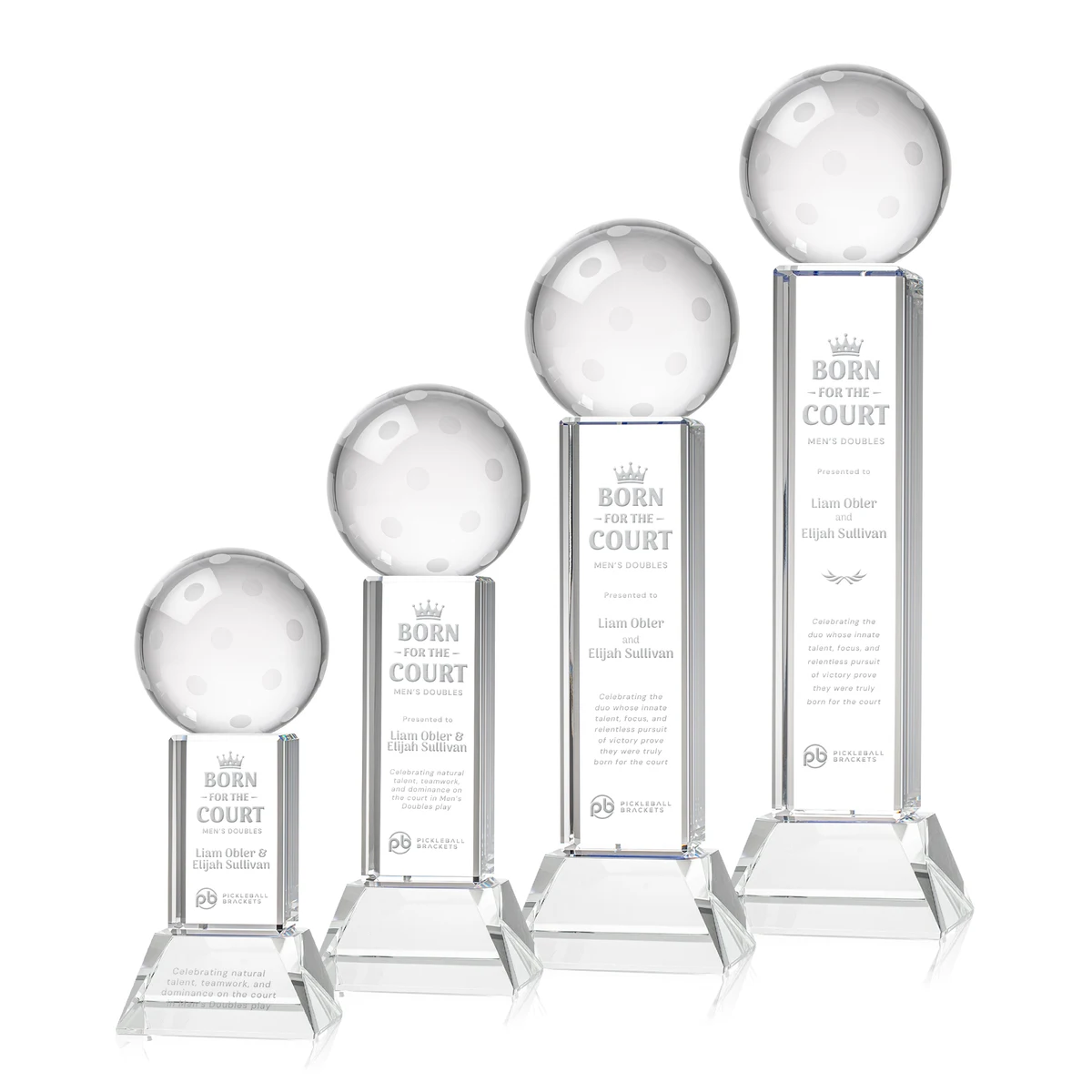 Pickleball Award on Stowe Base - Clear 1