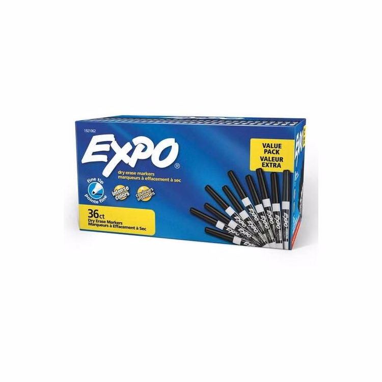 Dry Erase Markers - Black Fine Tip 36 Pack