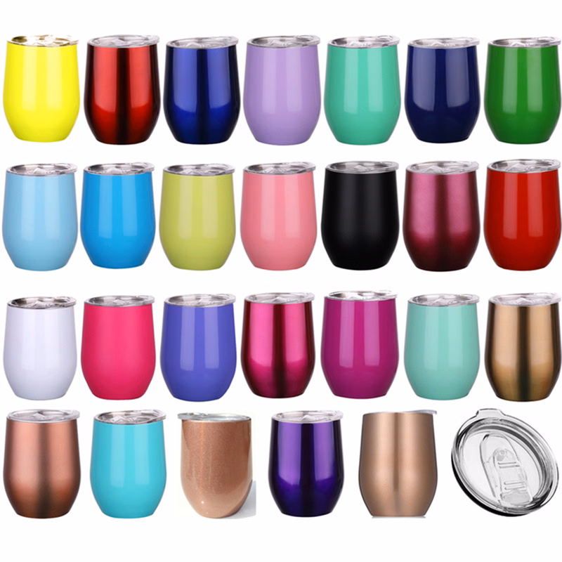 12 oz Stainless Steel Wine Tumbler with Lids