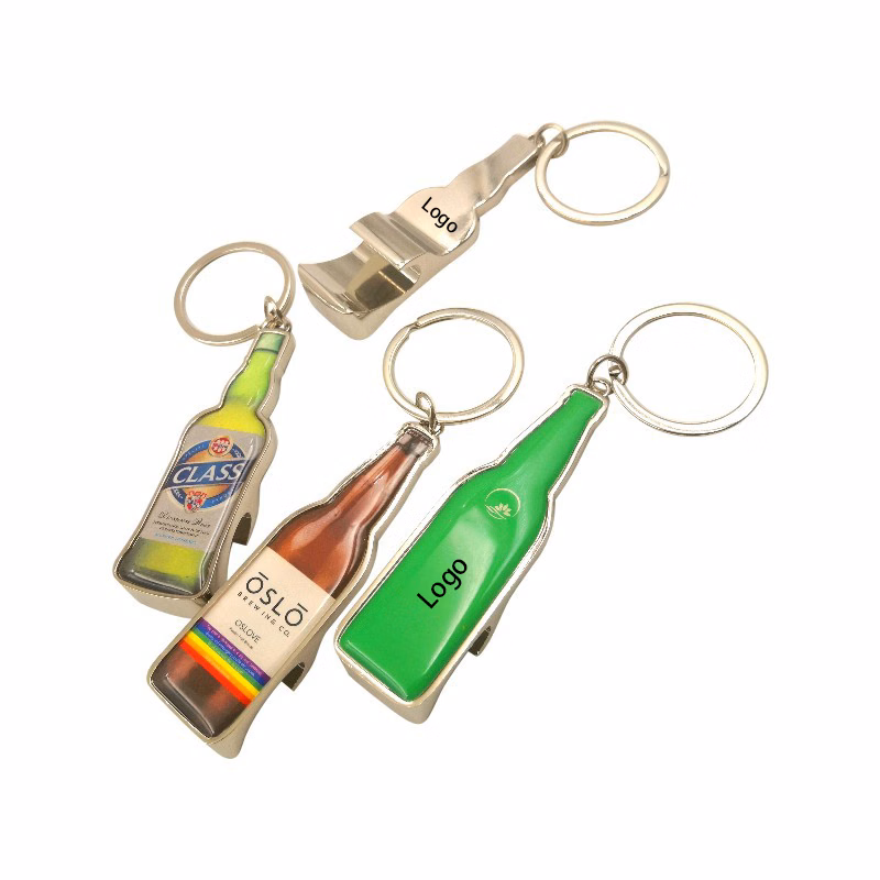 2 in 1 Bottle Shape Metal Key Chain and Bottle Opener
