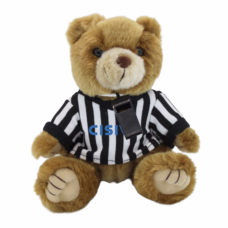 8" Referee Bear with one color imprint
