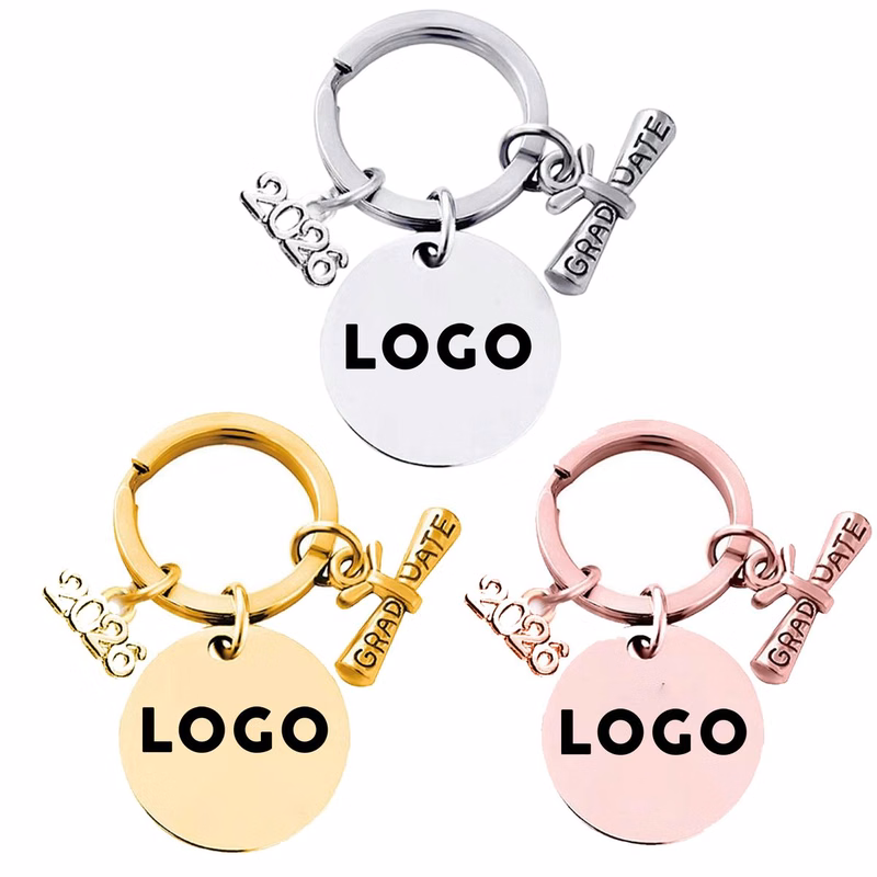 Stainless Steel Keychain Backpack Charm for Graduation Gift
