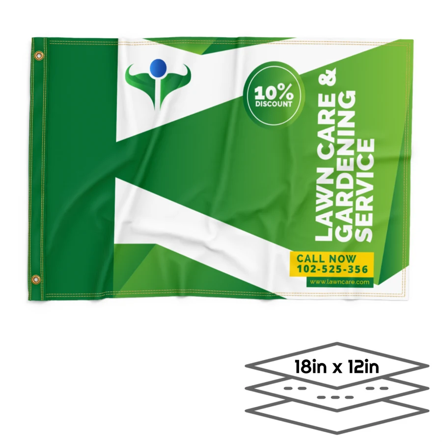 Double-Sided Dye Sublimation 3-Layer 18in x 12in Flag 1