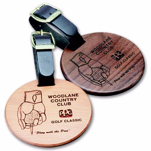 Round Wood Bag Tag
