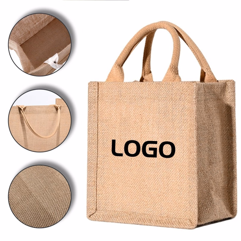 Eco-Friendly Jute Shopping Bag, Padded Cotton Handles