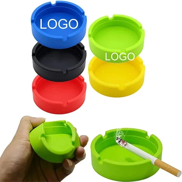 Silicone Anti-drop And Heat-resistant Round Ashtray 1