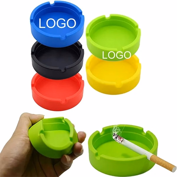 Silicone Anti-drop And Heat-resistant Round Ashtray