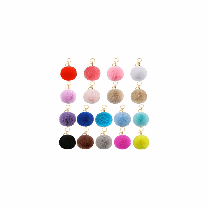 Pom Keychain Fur Ball Keychain Fluffy Accessories