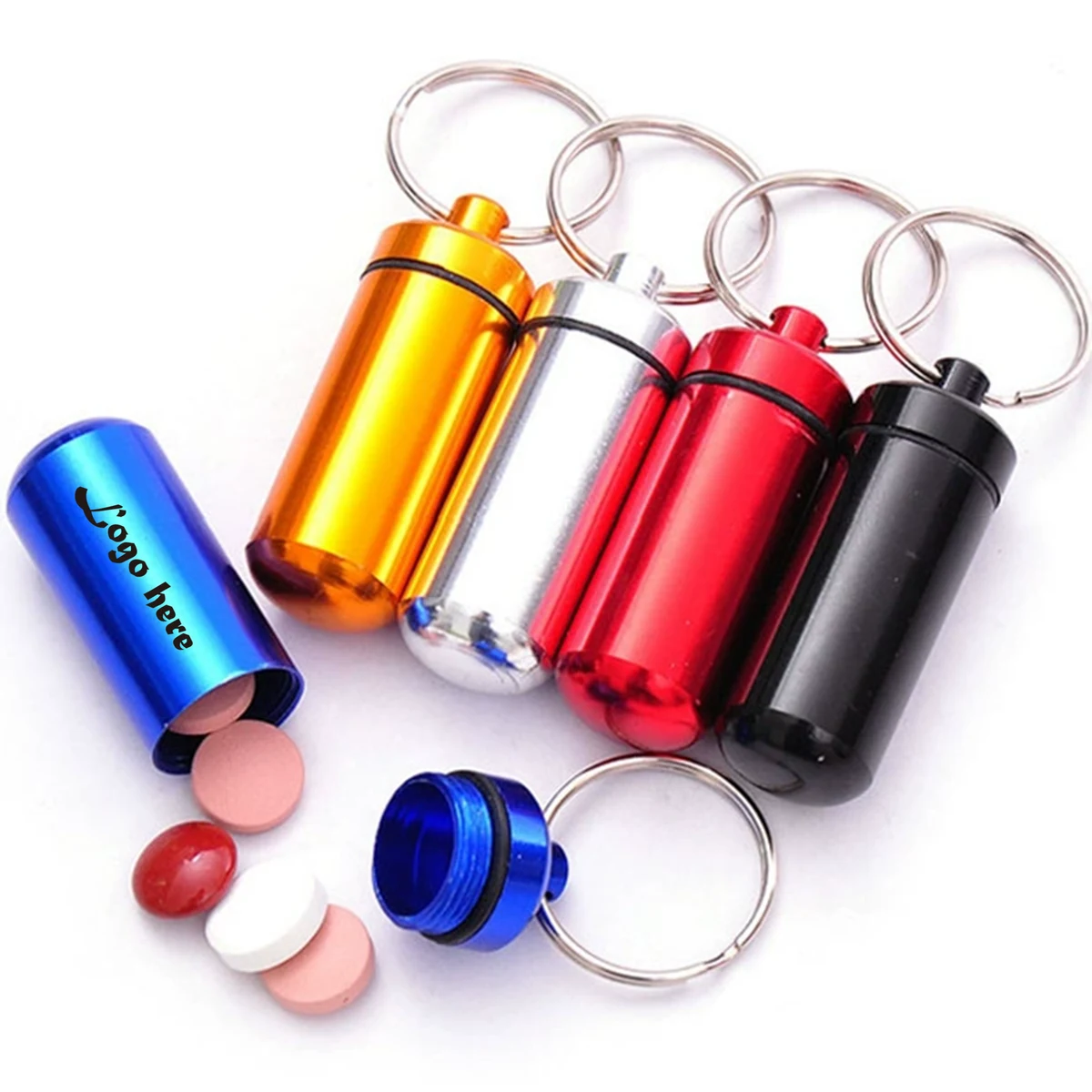 Aluminum Keychain Pendant Outdoor Mini Sealed Waterproof Pill Can 1