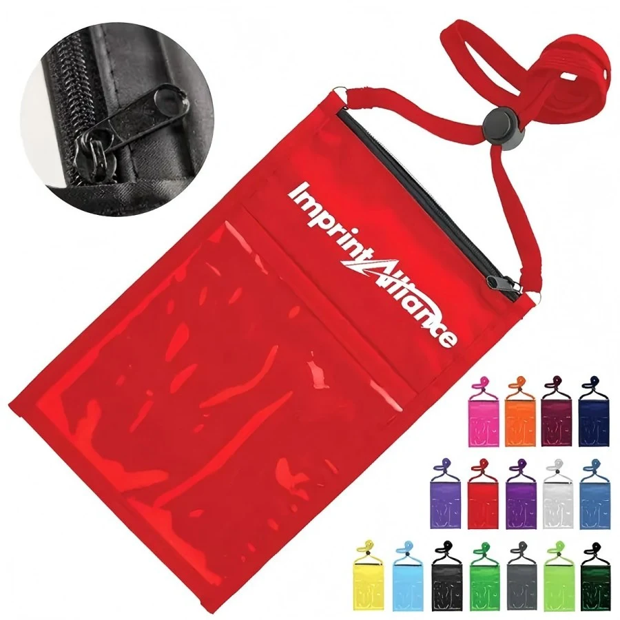 Neck ID Badge Holder Travel Passport Pouch 1