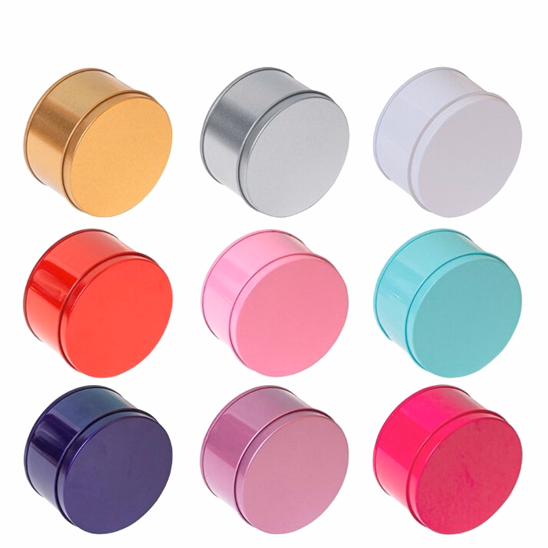 Small Round Metal Tin Box for Candles, Candy, Mints, and Stationery