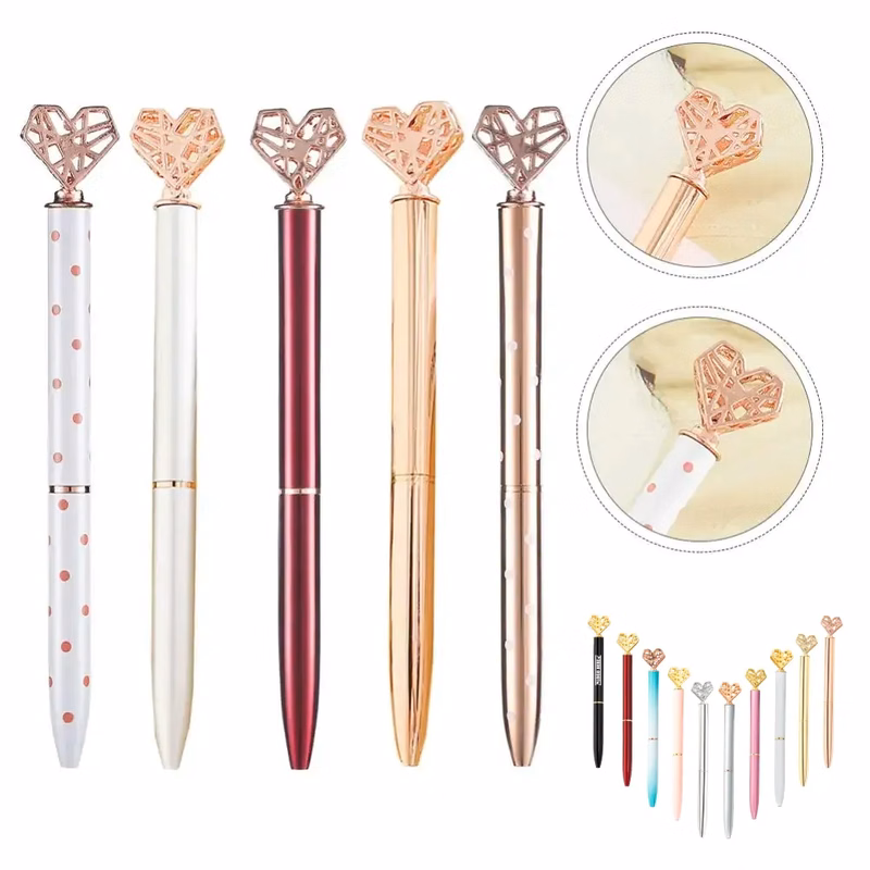 Heart Rose Gold Metal Pen