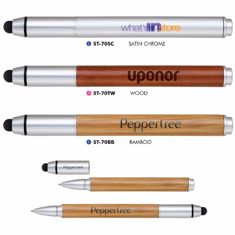 Stylus-70 Wooden Capped Stylus & Ballpoint Pen