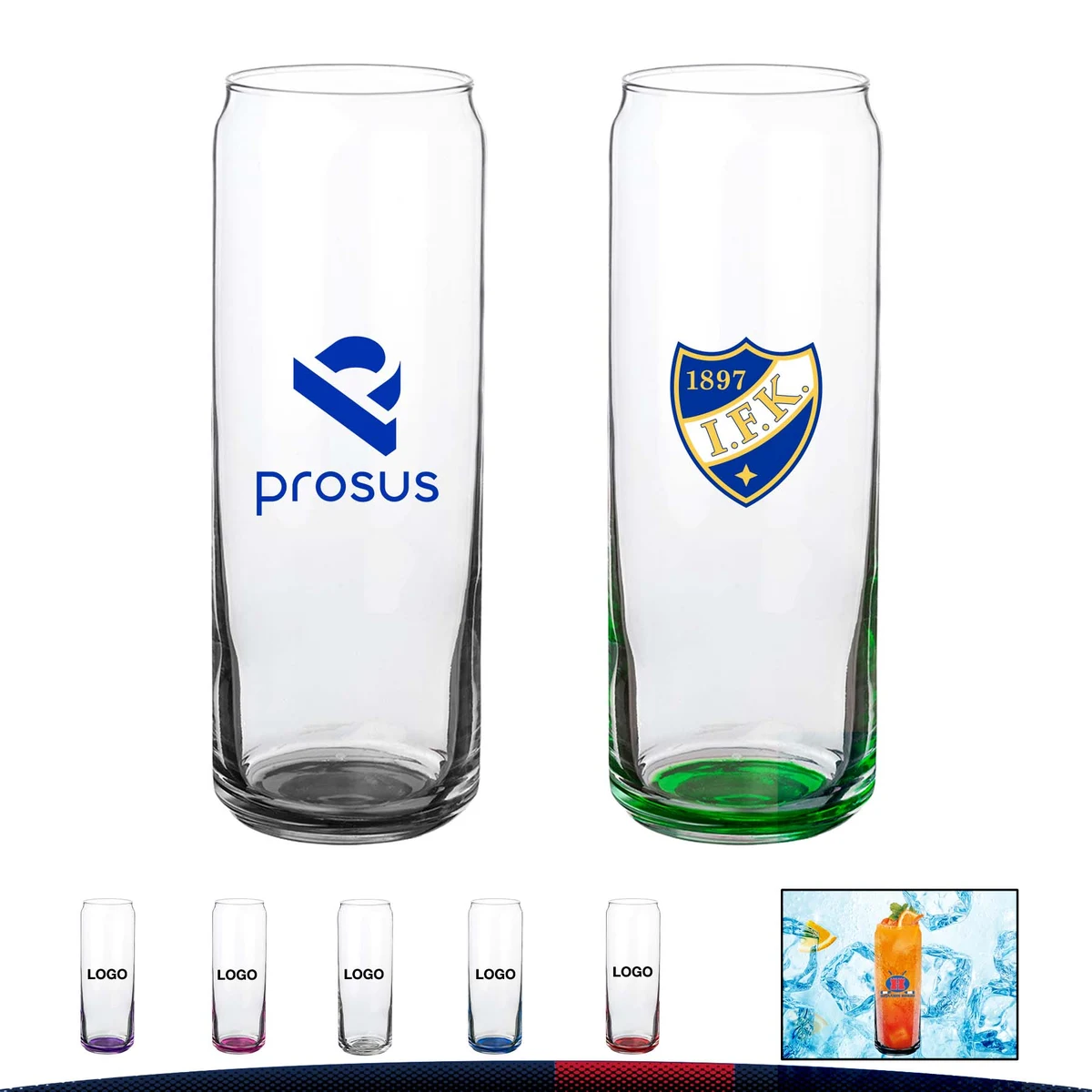 12.5 oz. Libbey Slim Can Beer Glasses 1