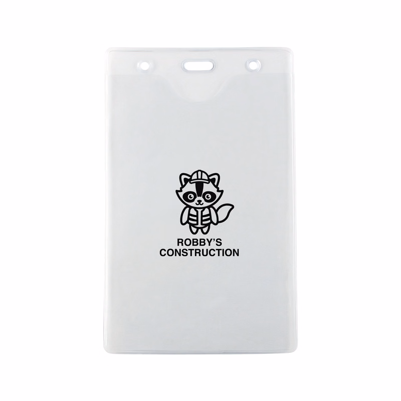 4.25" W x 6.75" H - Vertical Clear Vinyl Badge Holder (1 Color Imprint)