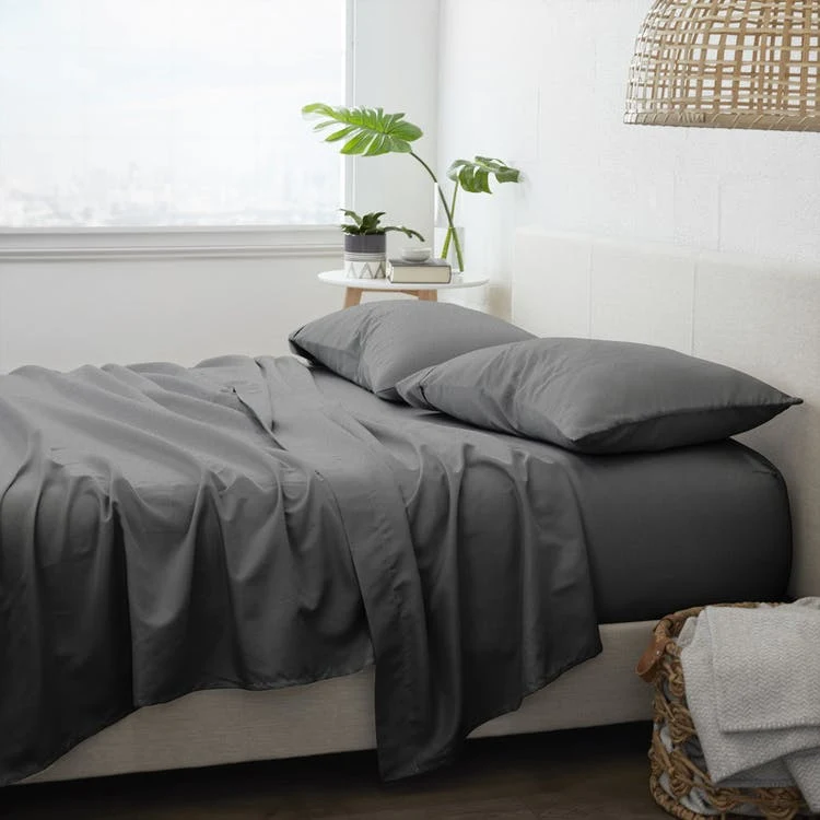Flannel Bed Sheets - Dark Gray Full 4 Set 1