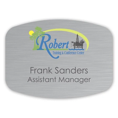 Full Color Name Badge w/ Personalization (2.75"X3.75") Arched Rectangle 1