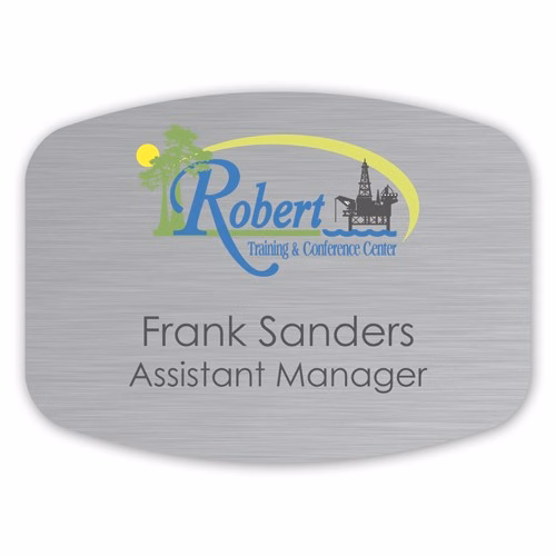 Full Color Name Badge w/ Personalization (2.75"X3.75") Arched Rectangle