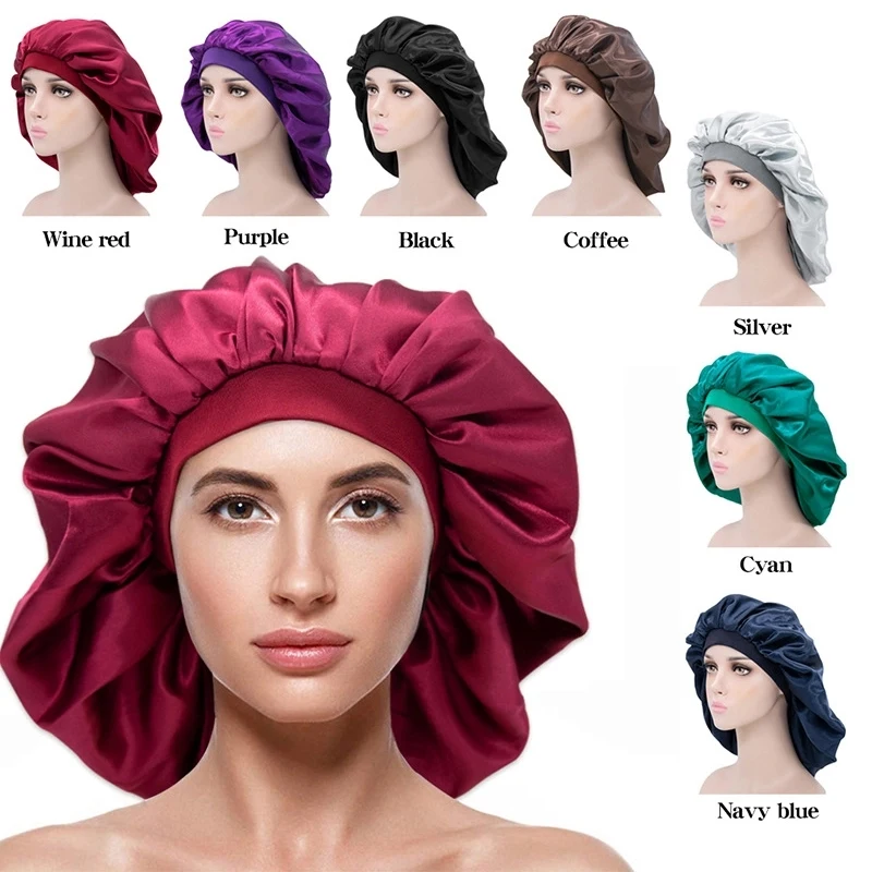 Double Side Bucket HatHeadscarf Sleeping Bonnet Hair Wrap 1