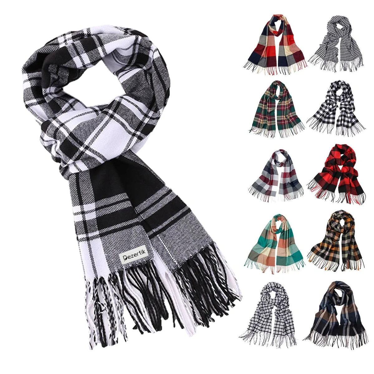 Fashionable British-Style Plaid Men's Cashmere-Like Scarf 1
