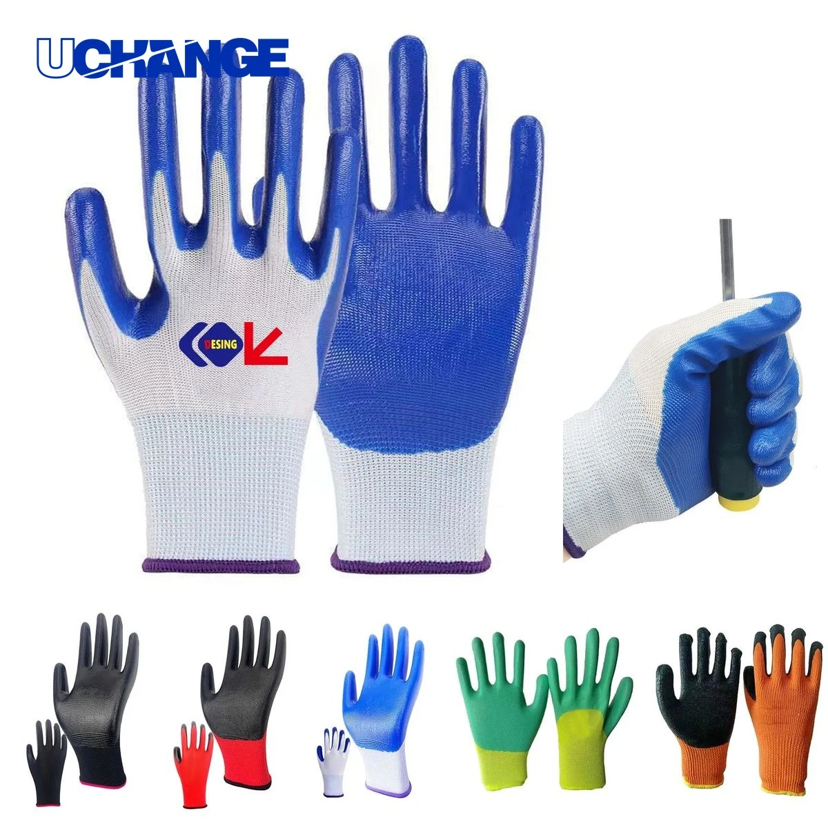 Rubber-Coated Knit Nylon Work Gloves 1