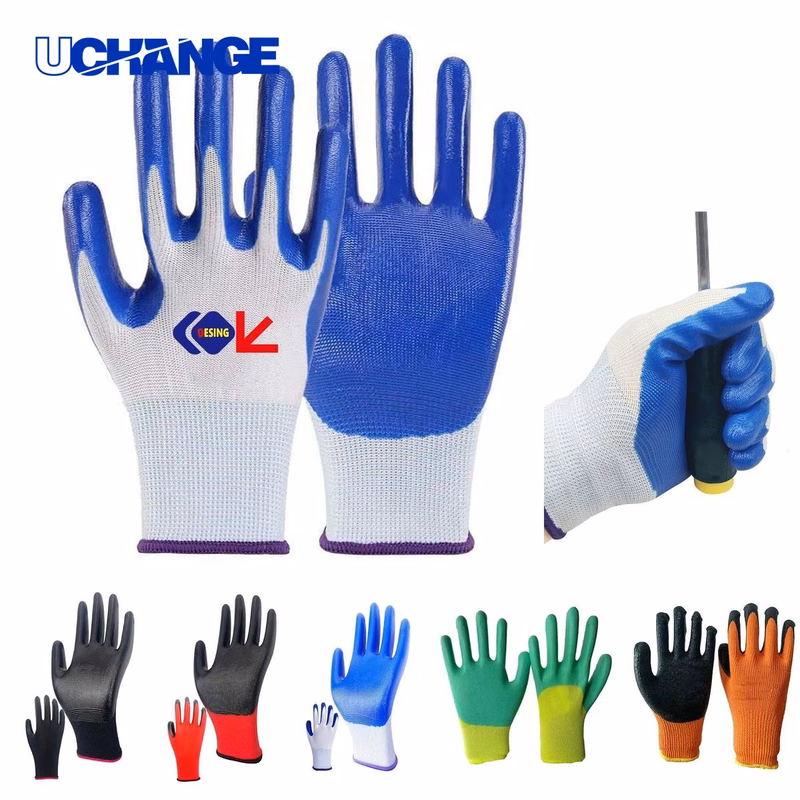 Rubber-Coated Knit Nylon Work Gloves
