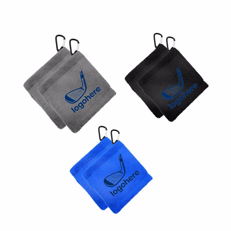 MOQ 50 Microfiber Golf Towel With Fastener