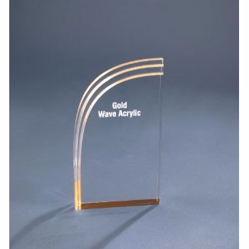 7" Gold Wave Acrylic Award