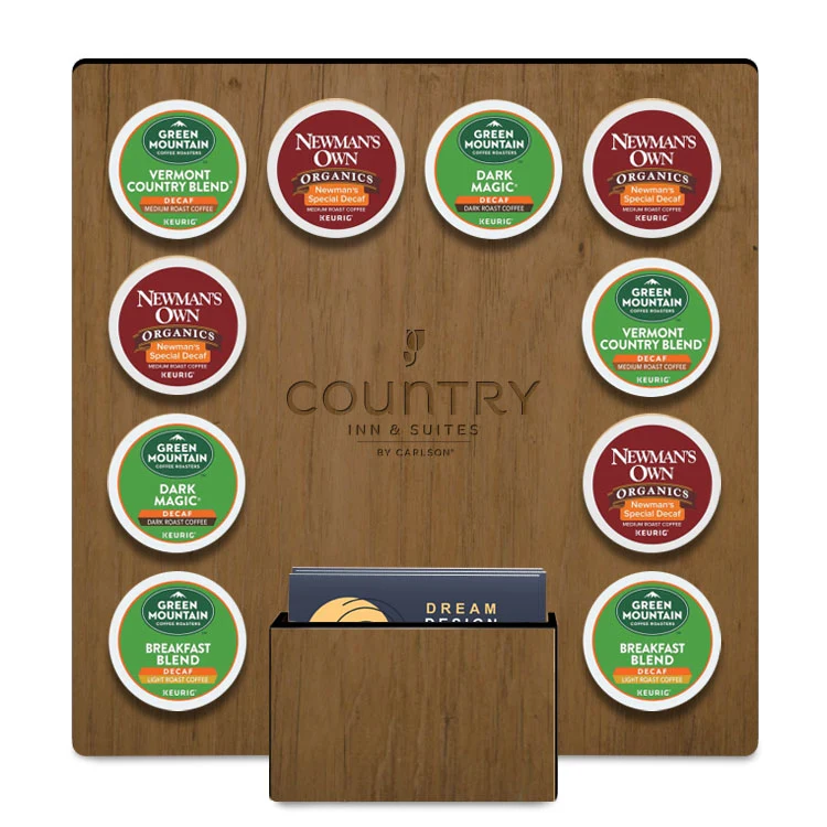 Coffee Caddy Natural Wood With Business Card Pocket 1