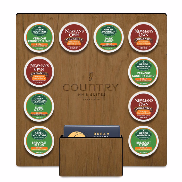 Coffee Caddy Natural Wood With Business Card Pocket