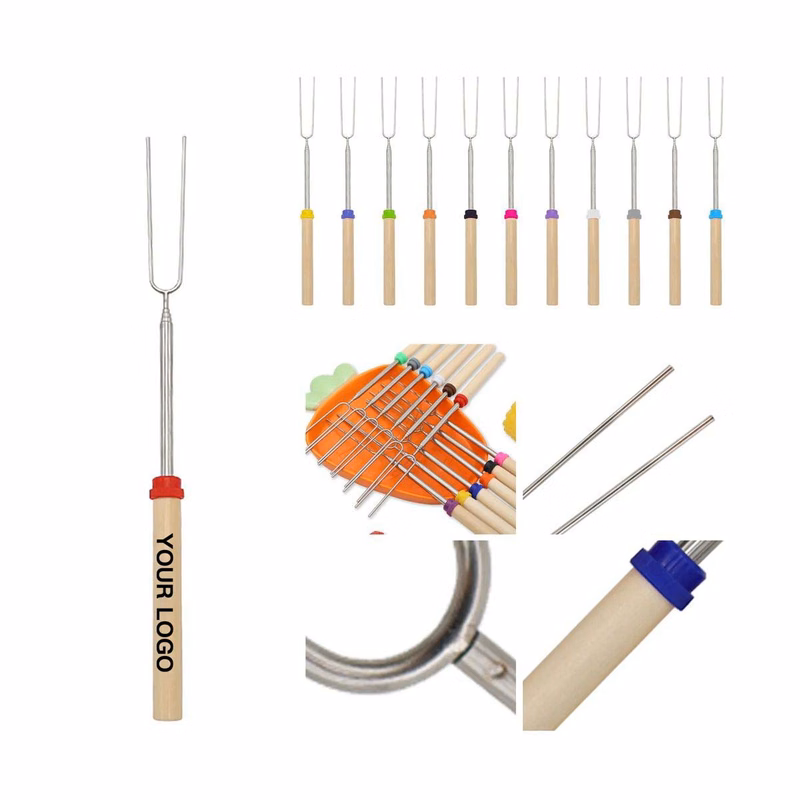 Adjustable Stainless BBQ Fork for Camping and Grilling