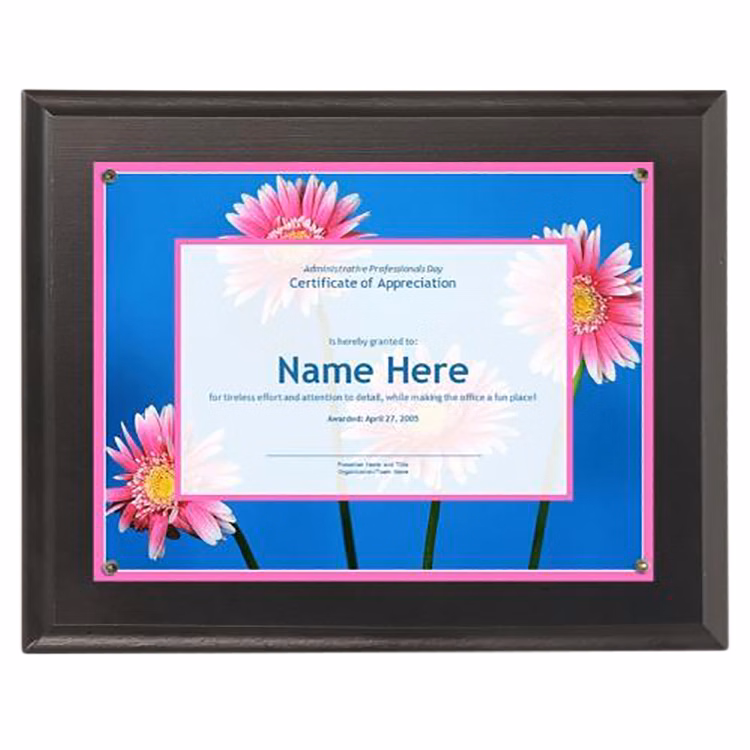 Certificate Presenter Plaque Kit-Black