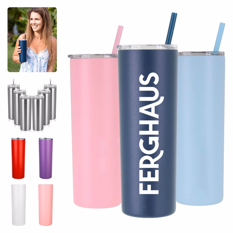 20 oz Stainless Steel Skinny Tumbler Personalized