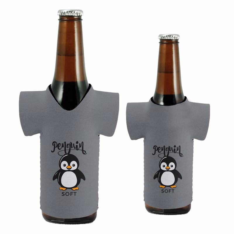 V-Neck T-Shirt Shaped Collapsible 12 Oz Bottle Kooler w/