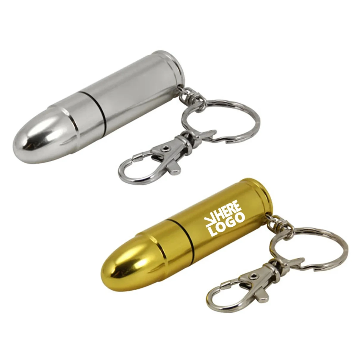 8GB Metal Bullet USB Flash Drive With Keychain 1